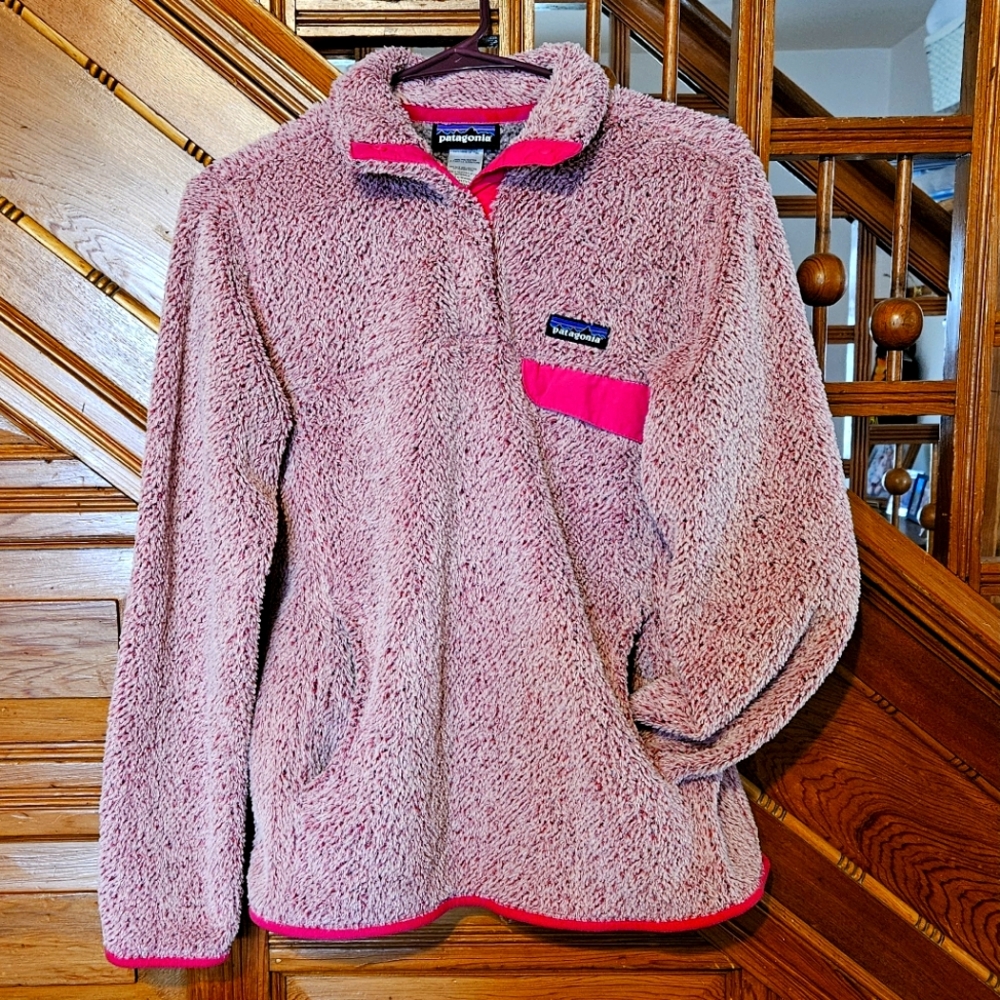 Patagonia Pink Fleece Pullover with Pocket